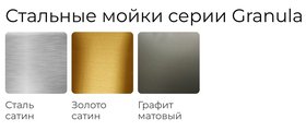 Кухонная мойка Granula 5151, 510x510, накладная, нержавеющая сталь, Графит матовый 5151, ГРАФИТ МАТОВЫЙ