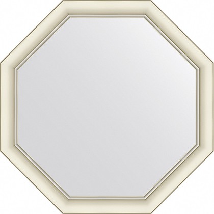 Зеркало Evoform Octagon 71x71, восьмиугольное, в багетной раме, белый с серебром 60мм BY 7432