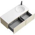 Тумба с умывальником Aqwella Боско Casso 1200 R/L, с двумя ящиками, фасад рамка, морская дюна BOS0112MD+BOS07RAM67MD+BOS07RAM52MD+CAS.12.04.R/L