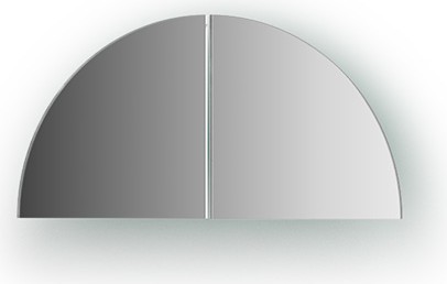 Зеркальная плитка Evoform Reflective со шлифованной кромкой, комплект 2шт, четверть круга 10х10см, серебро BY 1412
