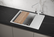 Кухонная мойка Granula Estetica ES-6202, 620x500, с крылом, кварц, Арктик 6202, АРКТИК