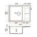 Кухонная мойка Omoikiri Sumi 65A-GR, с крылом, Artceramic, leningrad grey 4997094