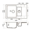 Кухонная мойка Omoikiri Daisen 78-2T-GR, с крылом, leningrad grey 4993585