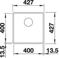BLANCO SUBLINE 400-F Схема с размерами: вид сверху