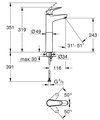Смеситель для раковины Grohe Euroeco, размер XL, гладкий корпус, для раковины-чаши, хром 24273001