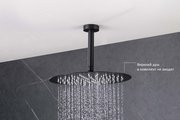 Держатель верхнего душа потолочный Aquatek 150, круг, чёрный матовый AQ2171MB