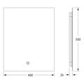 Зеркало с фацетом Defesto Glow 40x50, LED подсветка, сенсорный выключатель, тёплый белый свет DF 2511S