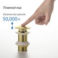 Сливной набор для раковины Aquatek, Push-open круг, без перелива, шлифованное золото AQ6003BG