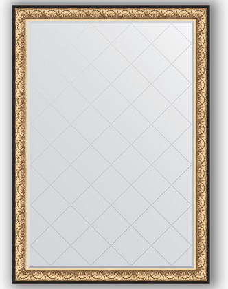 Зеркало Evoform Exclusive-G 1350x1900 с гравировкой, в багетной раме 106мм, барокко золото BY 4509