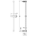 Душевая штанга AQUAme 700мм, чёрный AQM8202B