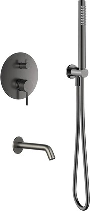 Комплект для ванны AQUAme, встраиваемый, смеситель, gun metal AQM8406GM