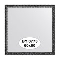 Зеркало Evoform Definite 600x600 в багетной раме 38мм, чёрненое серебро BY 0773