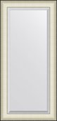 Зеркало Evoform Exclusive 54x114, с фацетом, в багетной раме, белая кожа с хромом 78мм BY 7453