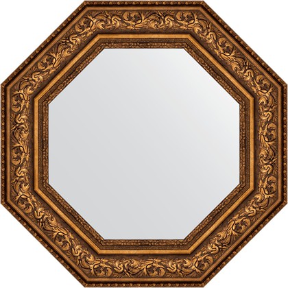 Зеркало Evoform Octagon 650x650 в багетной раме 109мм, виньетка состаренная бронза BY 7388