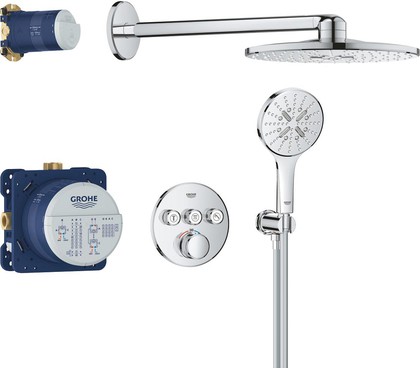 Душевая система Grohe Grohtherm SmartControl с Rainshower SmartActive 310, верхний и ручной душ, термостат, хром 34863000