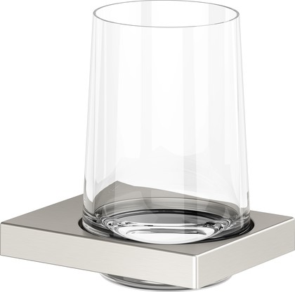 Держатель стакана Keuco Edition 11, в комплекте с хрустальным стаканом, никель шлифованный 11150 059000