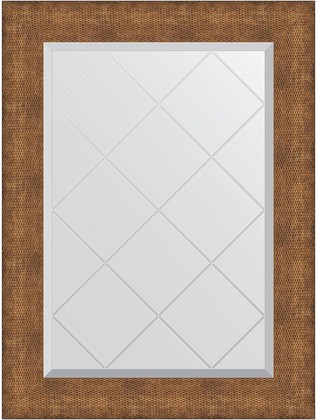 Зеркало Evoform Exclusive-G 670x890 с фацетом и гравировкой в багетной раме 88мм, медная кольчуга BY 4555