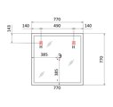 Зеркало Jorno Glass 80, с подсветкой и часами Gla.02.77/W