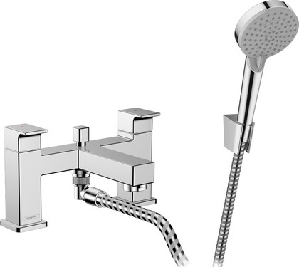 Смеситель на край ванны Hansgrohe Vernis Shape на 2 отверстия, с душевым набором, хром 71462000