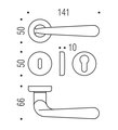 Ручка дверная Colombo Robodue, d50, с накладкой классик, хром матовый CD51R cromat