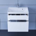 Тумба с раковиной Санта Лондон Classic 600, подвесная, 2 ящика, белый 224002л+Classic60м