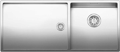 Кухонная мойка основная чаша справа, без крыла, нержавеющая сталь зеркальной полировки Blanco Claron 400/550-Т-U 517235