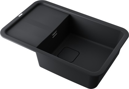 Кухонная мойка Omoikiri Tasogare 78-BL, с крылом, оборачиваемая, Artgranit, чёрный 4993750