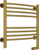 Полотенцесушитель электрический Сунержа Богема 2.0, выгнутая 500x500, МЭМ справа, состаренная латунь 051-5203-5050