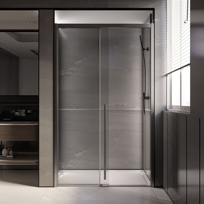 Душевая дверь Veconi Premium Trento PTD-30GR, 1500x2000, стекло прозрачное, брашированный графит PTD30-GR-150-01-C4