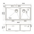 Кухонная мойка Omoikiri Akisame 86-2 Side IN, 2 чаши, нержавеющая сталь 4997021
