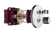 Комплект для ванны AQUAme, встраиваемый, термостат, хром AQM8407CR