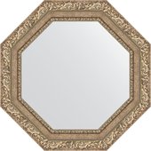 Зеркало Evoform Octagon 600x600 в багетной раме 85мм, виньетка античное серебро BY 7334