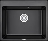 Кухонная мойка Granula 6001, 600x520, накладная, кварц, Турмалин 6001, ТУРМАЛИН