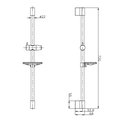 Душевая штанга AQUAme 720мм с мыльницей, хром AQM8203CR