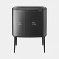 Мусорный бак Brabantia Bo Touch Bin 11+23л, двухсекционный, на ножках, минерально-синий 208348