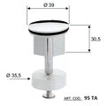 Пробка для сливного гарнитура Remer, хром 95TA114