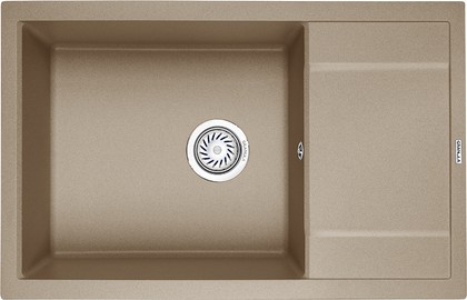 Кухонная мойка Granula 7805, 780x500, накладная, с крылом, кварц, Песок 7805, ПЕСОК