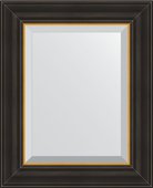 Зеркало Evoform Definite 440x540 в багетной раме 71мм, чёрное дерево с золотом BY 3922