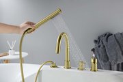 Смеситель на борт ванны Aquatek Европа, на 4 отв., шлифованное золото AQ1348BG