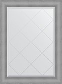 Зеркало Evoform Exclusive-G 770x1040 с фацетом и гравировкой в багетной раме 88мм, серебряная кольчуга BY 4545
