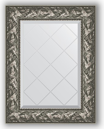 Зеркало Evoform Exclusive-G 590x760 с гравировкой, в багетной раме 99мм, византия серебро BY 4028