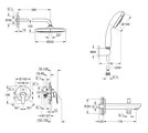 Набор для ванны скрытого монтажа Grohe BauEdge Tempesta 250, смеситель, излив, верхний и ручной душ, хром 1000190