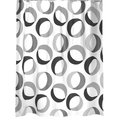Штора для ванной Spirella Rings, 180x200см, текстиль, серо-чёрный 1015184