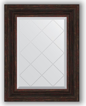 Зеркало Evoform Exclusive-G 590x760 с гравировкой, в багетной раме 99мм, тёмный прованс BY 4033