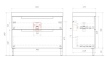 Тумба с умывальником Aqwella Vancouver 101см, напольная, с двумя ящиками, белый матовый VAN01102N+4610119205232