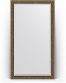 Зеркало Evoform Exclusive Floor 1140x2040 пристенное напольное, с фацетом, в багетной раме 101мм, вензель серебряный BY 6172