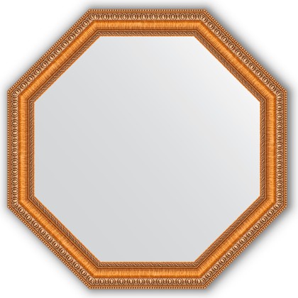 Зеркало Evoform Octagon 616x616 в багетной раме 60мм, золотые бусы на бронзе BY 3707