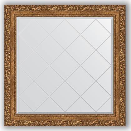 Зеркало Evoform Exclusive-G 850x850 с гравировкой, в багетной раме 85мм, виньетка бронзовая BY 4314