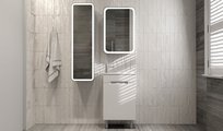 Зеркальный шкаф Jorno Modul 50, подсветка, сенсорная кнопка, белый Mol.03.50/P/W/JR