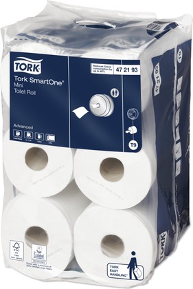 Туалетная бумага Tork SmartOne в мини-рулонах 111м, 12шт 472193